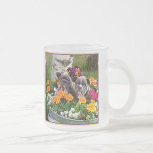 Cristal Esmerilado Taza de los bulldoges franceses