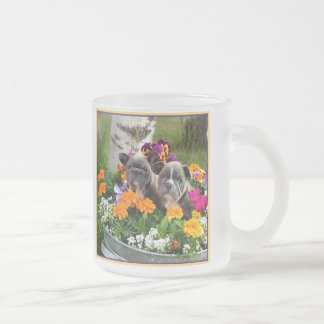 Cristal Esmerilado Taza de los bulldoges franceses