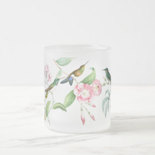 Cristal Esmerilado Taza de los colibríes de Goulds