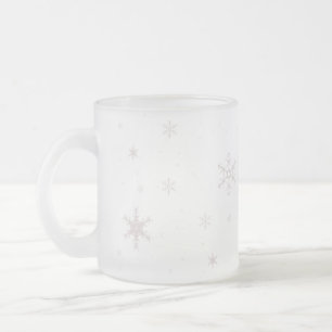 Cristal Esmerilado Taza de los copos de nieve