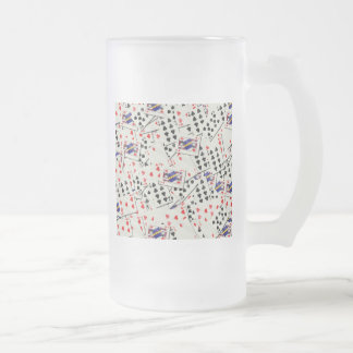 Cristal Esmerilado Taza de los naipes