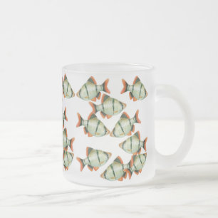 Cristal Esmerilado Taza de los pescados del acuario de las lengüetas