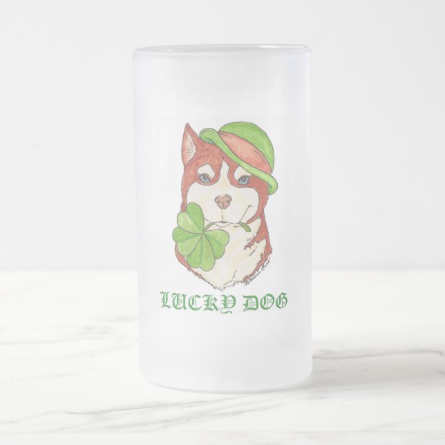 Cristal Esmerilado Taza de LUCKYDOG (Centro)