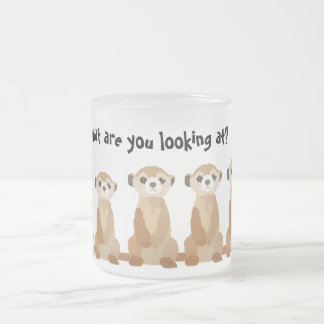 Cristal Esmerilado Taza de Meerkat
