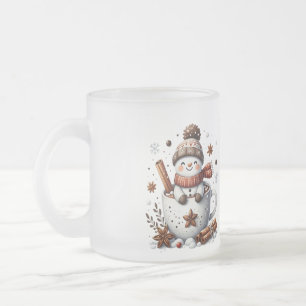 Cristal Esmerilado Taza de muñeco de nieve de Navidad, Fiesta de caca
