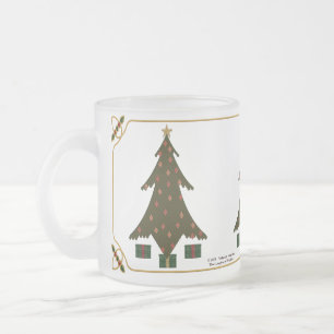 Cristal Esmerilado Taza de Navidad acolchada