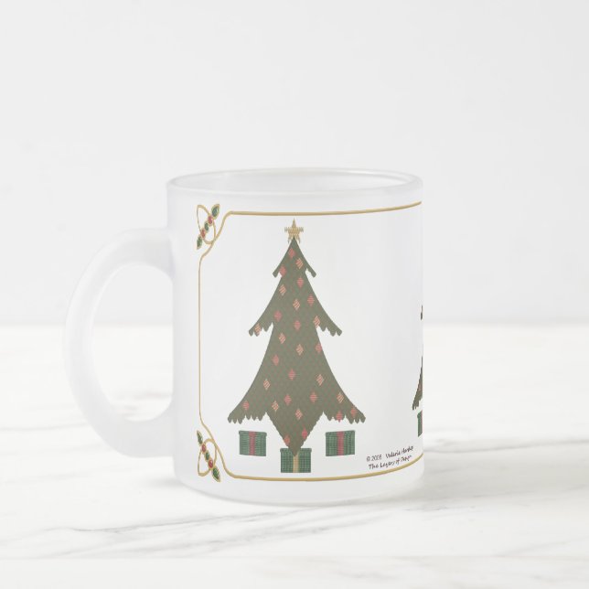 Cristal Esmerilado Taza de Navidad acolchada (Izquierda)