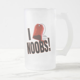 Cristal Esmerilado Taza de Noobs