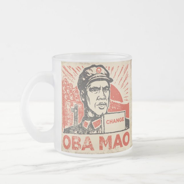 Cristal Esmerilado Taza de ObaMao (Izquierda)