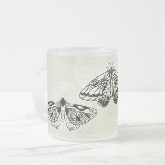 Cristal Esmerilado Taza de Polillas Escarchadas
