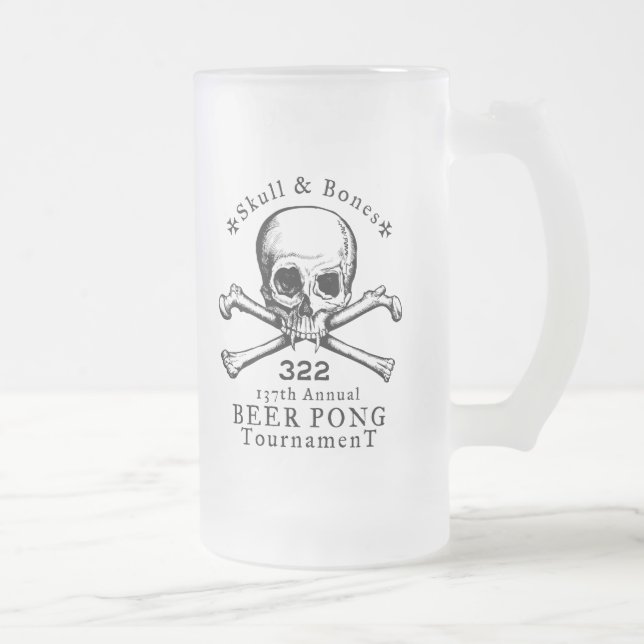 Cristal Esmerilado Taza de Pong del cráneo y de la cerveza de los (Derecha)