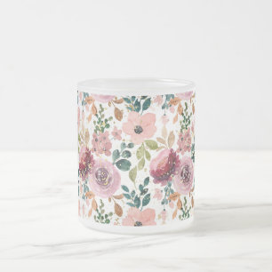 Cristal Esmerilado Taza de purpurina de flor amarilla, estética de de
