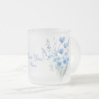 Cristal Esmerilado Taza de ramo de flores silvestres de acuarela pers