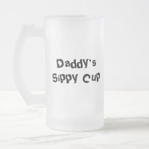 Cristal Esmerilado Taza de Sippy del papá