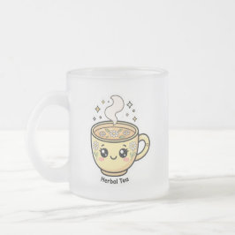 Cristal Esmerilado Taza de té herbal Kawaii linda