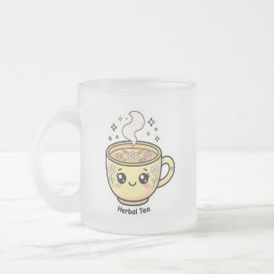 Cristal Esmerilado Taza de té herbal Kawaii linda