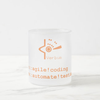 Cristal Esmerilado Taza de Verbum Froted (logotipo anaranjado)