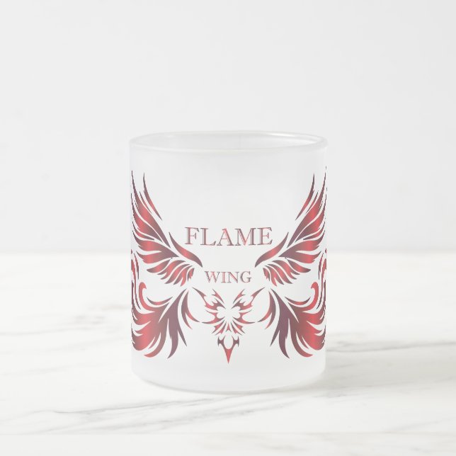 Cristal Esmerilado Taza de vidrio ala de llama (Centro)