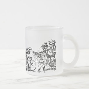 Cristal Esmerilado Taza de vidrio “Bicycle Race "