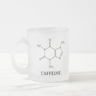 Cristal Esmerilado Taza de vidrio con diseño de molécula de cafeína, 