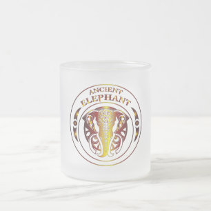 Cristal Esmerilado Taza de vidrio de elefante antiguo