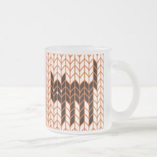 Cristal Esmerilado Taza de vidrio escarchado de gato negro tejido