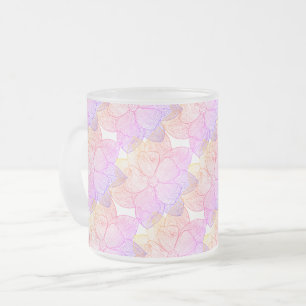 Cristal Esmerilado Taza de Vidrio Escarchado Floral Puesta de Sol Art