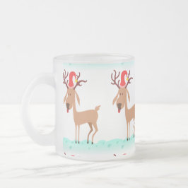 Cristal Esmerilado Taza de vidrio escarchado Reno de Navidad
