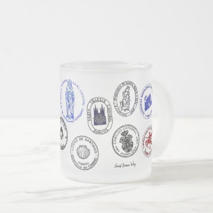 Cristal Esmerilado Taza de Vidrio Escarchado Saint James Way