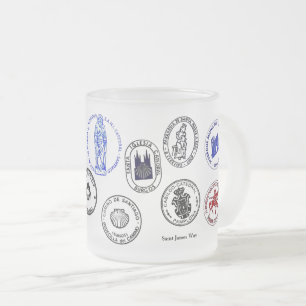 Cristal Esmerilado Taza de Vidrio Escarchado Saint James Way