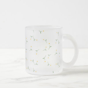 Cristal Esmerilado Taza de vidrio floral Daisy   Diseño de flores dib