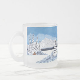 Cristal Esmerilado Taza de vidrio helado brillante invierno nevado