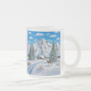 Cristal Esmerilado Taza de vidrio helado de Montaña Nevada