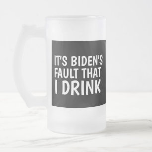 Cristal Esmerilado Taza de vidrio helado divertida de JOE BIDEN para
