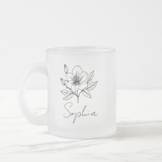 Cristal Esmerilado Taza de vidrio personalizada, taza de dama de hono (Izquierda)