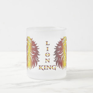 Cristal Esmerilado Taza de vidrio Rey León