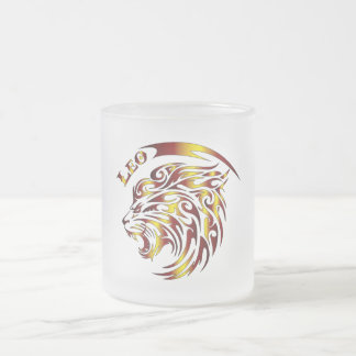 Cristal Esmerilado Taza de vidrio Zodíaco Leo
