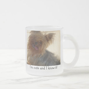 Cristal Esmerilado Taza de Yorkie