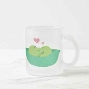 Cristal Esmerilado Taza del amor de la vaina de guisante