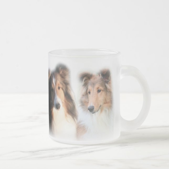 Cristal Esmerilado Taza del ángel de Sheltie (Derecha)
