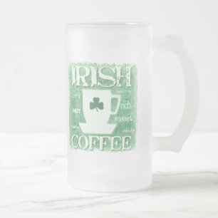 Cristal Esmerilado Taza del café irlandés del día de St Patrick