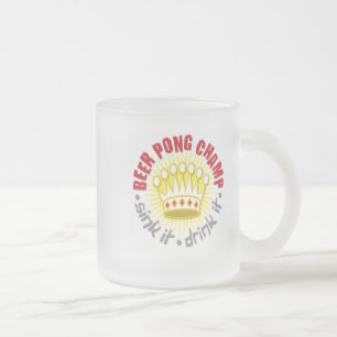 Cristal Esmerilado Taza del campeón de Pong de la cerveza