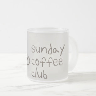 Cristal Esmerilado Taza del Club de Café del Domingo   Frase de Amant