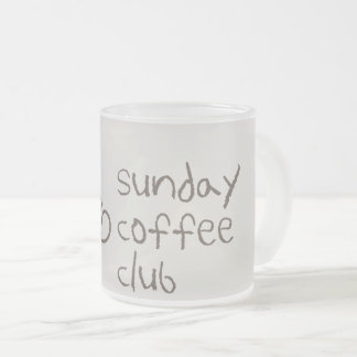 Cristal Esmerilado Taza del Club de Café del Domingo | Frase de Amant