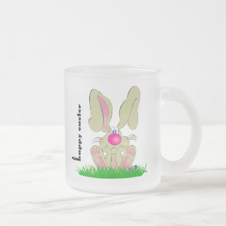 Cristal Esmerilado Taza del conejito de pascua