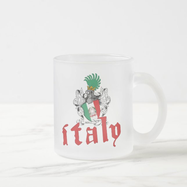 Cristal Esmerilado Taza del escudo de Italia (Derecha)