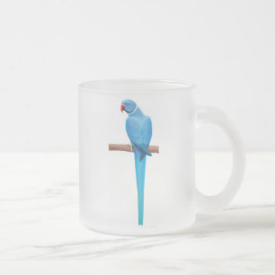 Cristal Esmerilado Taza del Parakeet de Ringneck del indio