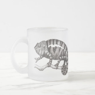 Cristal Esmerilado Taza del personalizable del camaleón de la pantera
