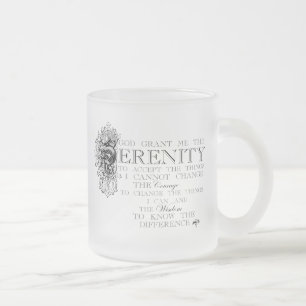 Cristal Esmerilado Taza del personalizado del rezo de la serenidad