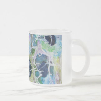 Cristal Esmerilado Taza del verde azul de la vida del océano